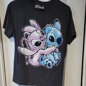 Disney Stitch and Angel T-Shirt - Dark Grey